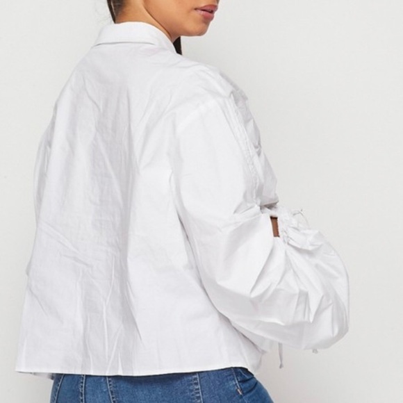 SALE!! White Drawstring Blouse - Picture 4 of 5